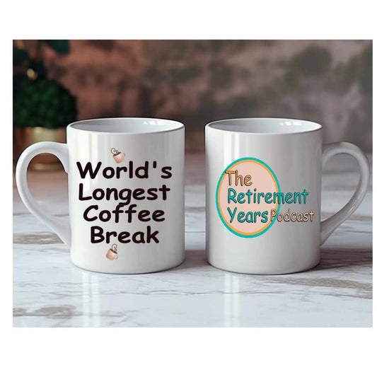 Podcast Mug Brown Letters