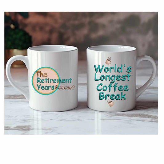 Podcast Mug Teal Letters